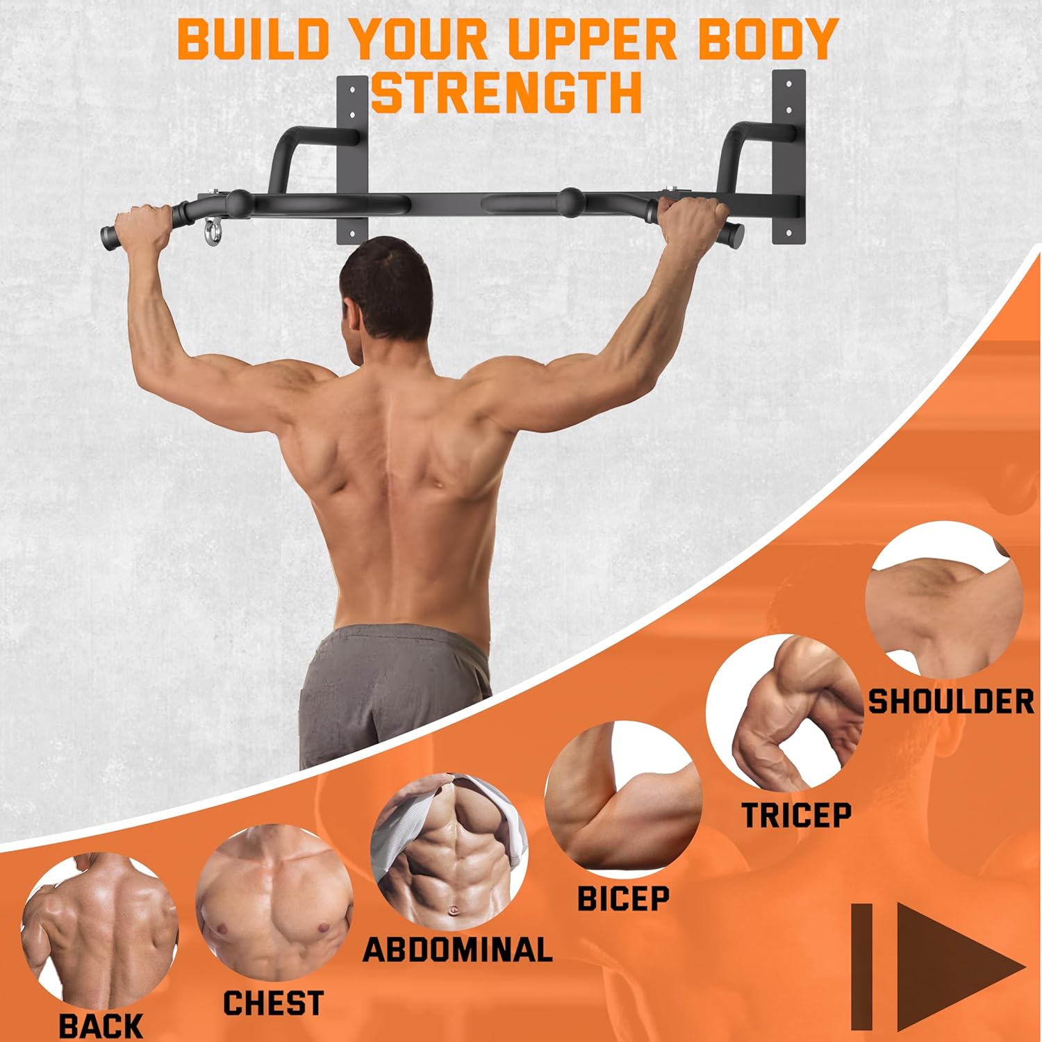 Wall Mounted Pull Up Bar, Heavy Duty Chin Up Bar, Multi Grip PullUp Bar for Garage, Basement, Wall Mount - Multifunctional Fitness Bar,Supports up to 800 Lbs - Image 7