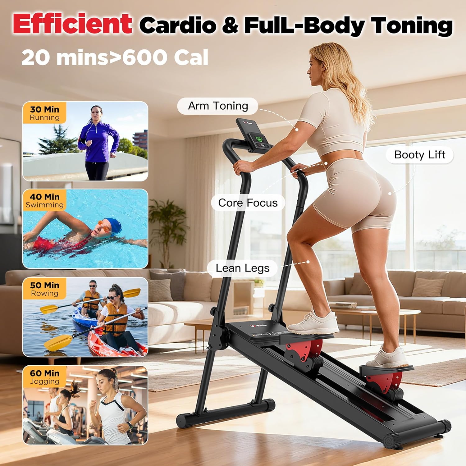 Magnetic Stair Stepper for Home,Vertical Climber Adjustable Resistance Up to 77LBS,Folding Compact Cardio Stair Climber with 350LBS Weight Capacity, - Image 8