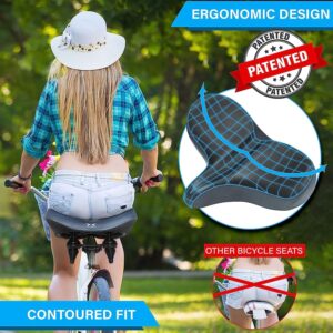 X WING New-Age Noseless Bike Seat Cushion for Men & Women – Extra Padding & Wide – Suitable for City, Electric, Stationary Bikes – Compatible with Peloton Bikes – Wide Winged Bike Seat with Cushion