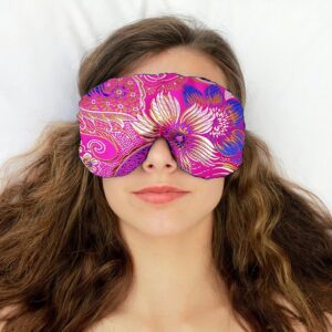Handmade Opulence Yoga Eye Pillow – Weighted Flaxseed Fill, Lavender Scented or Unscented, Satin & Velvet, Adjustable Strap – Ideal for Meditation & Restful Sleep
