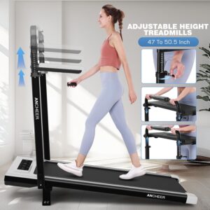 ANCHEER Walking Pad Treadmill with 12% Incline&Adjustable Height, 4 in 1 Under Desk Treadmills with Desk Workstation, Foldable Treadmill for Home 300lb,3 Type Control