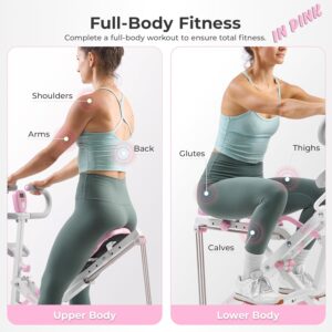 Sunny Health & Fitness Smart Upright Row-N-Ride Trainer w/Adjustable Resistance & 330LB Weight Capacity, Foldable Home Exercise Equipment for Arm, Glute & Leg Training, Free SunnyFit App Connection