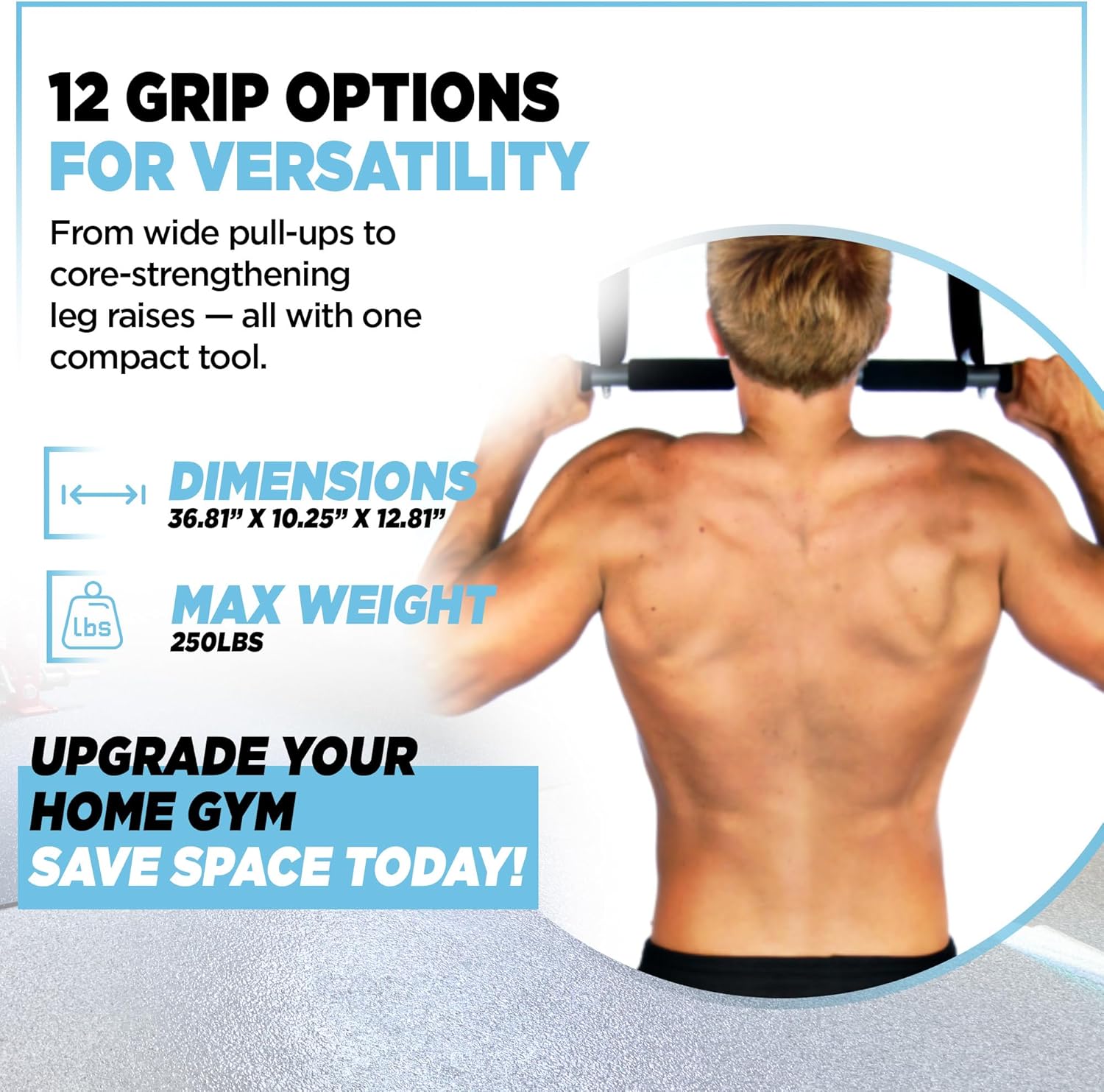 Stamina Products Multi-Function Pull-Up Bar for At-Home Upper-Body Workouts with 12 Grip Options for Targeting Chest, Shoulders, Back, Arms or Core - Image 3