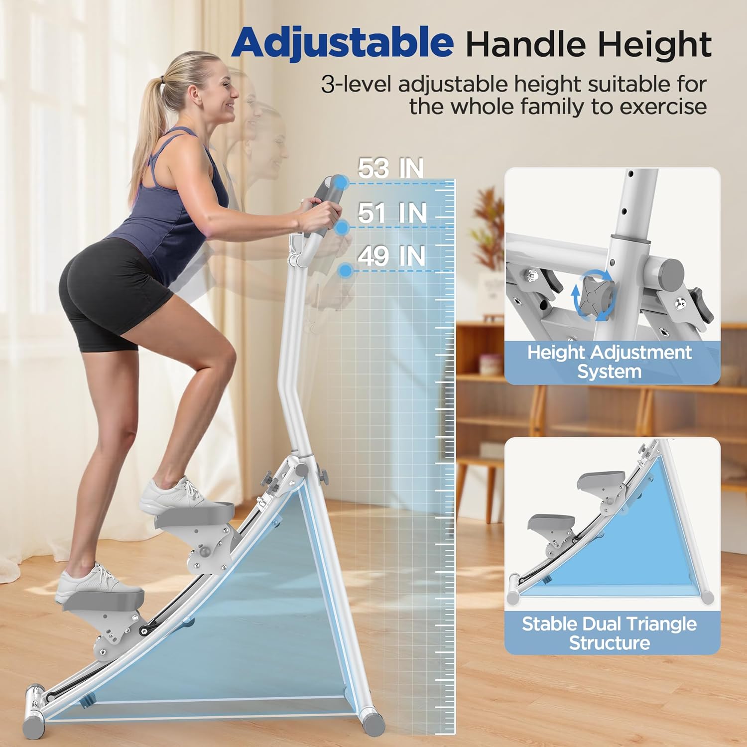 Stair Stepper for Home Gym Exercise, Stair Climber for Full Body Workout with Adjustable Handlebar & Pedals, Compact Foldable Vertical Cardio Exercise Climber with LCD Display - Image 5