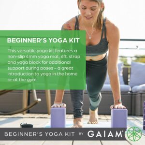 Gaiam Beginner’s Yoga Starter Kit (Yoga Mat, Yoga Block, Yoga Strap)
