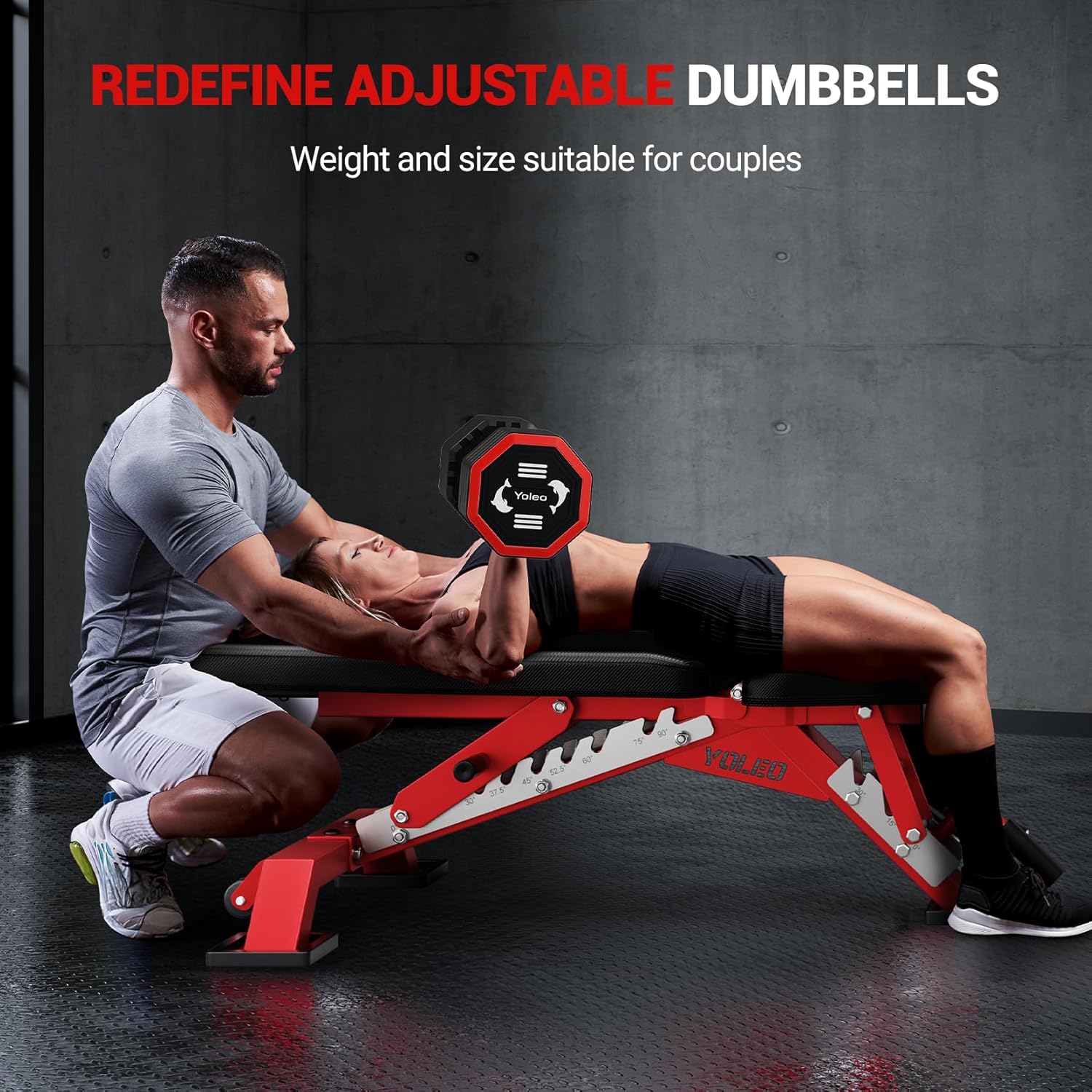 Yoleo Adjustable Dumbbell Set, 4 in 1 Free Weights Dumbbells Set for Home Gym, Each 10lb 15lb 20lb 25lb with TPU Soft Rubber Handle for Full Body Exercise Training - Image 7