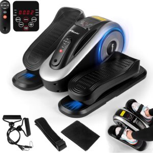 Under Desk Elliptical Machine, Electric Elliptical Training Machine for Seniors w/Remote & 12 Speeds Level, Manual & Auto Mode, Seated Pedal Exerciser for Home Office