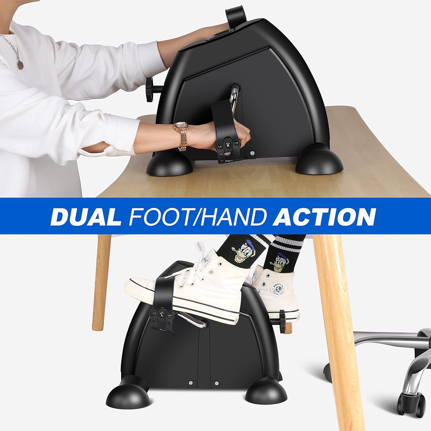 Pedal Exerciser Mini Exercise Bike for Leg and Arm Cycling Recovery Exercise Low Resistance Portable Bike - Image 9