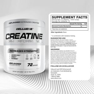 Cellucor Cor-Performance Creatine Monohydrate for Strength and Muscle Growth, 72 Servings