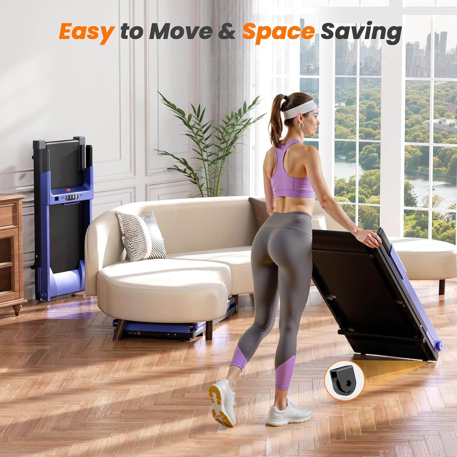 Treadmills for Home, 4-in-1 Foldable Treadmill with Incline, 300 LBS Capacity Running Treadmills for Home Small Spaces with Handles, 3.0 HP Folding Treadmill with Smart APP - Image 2