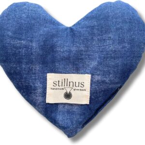 Grief Support Eye Pillow – Lavender Flaxseed Weighted Mask – Denim Indigo Heart – Emotional Recovery Tool for Sleep, Meditation, & Nervous System Calm