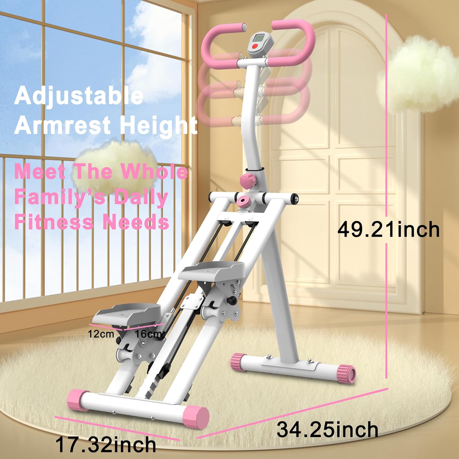 Stair Stepper for Home-Upgrade Vertical Climber Workout Machine for Full-Body Exercise Climber Fitness Equipment with Stable Frame Adjustable Handlebar - Image 7