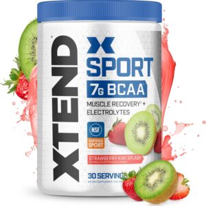 XTEND Sport BCAA Powder Strawberry Kiwi Splash – Electrolyte Powder for Recovery & Hydration with Amino Acids – 30 Servings