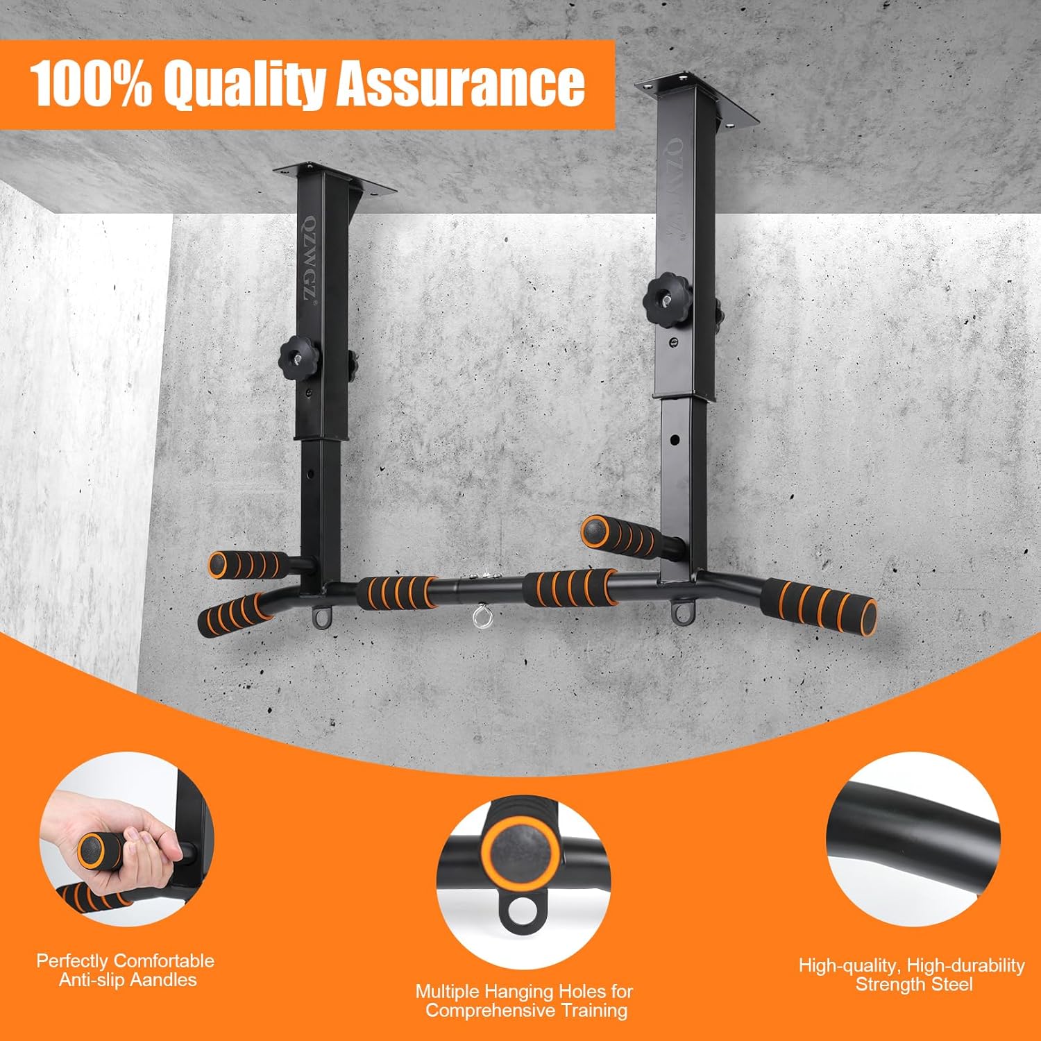 Height Adjustable Pull Up Bar, Heavy Duty Pull Up Bar, BarMount, Ceiling Mount, StrengthTraining Equipment for Home, Gym, Strength Training(Maximum (Ceiling mounted) - Image 6