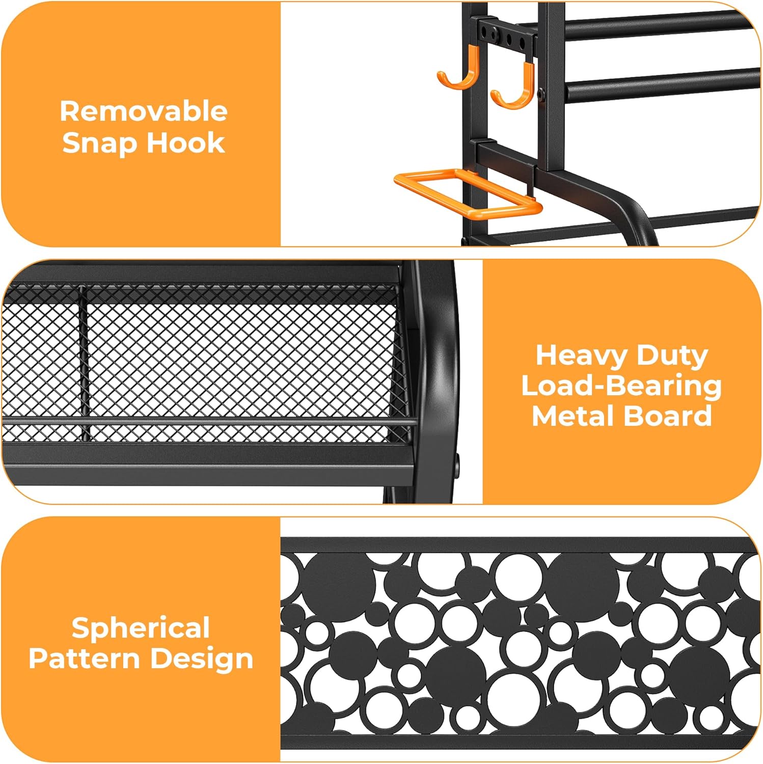VOPEAK Dumbbell Rack, Weight Rack for Home Gym, Weight Rack for Dumbbells with Wheels and Hooks, Home Gym Storage Rack for Yoga Mat Kettlebells and Strength Training Equipment, Powder Coated Finish Steel - Image 5
