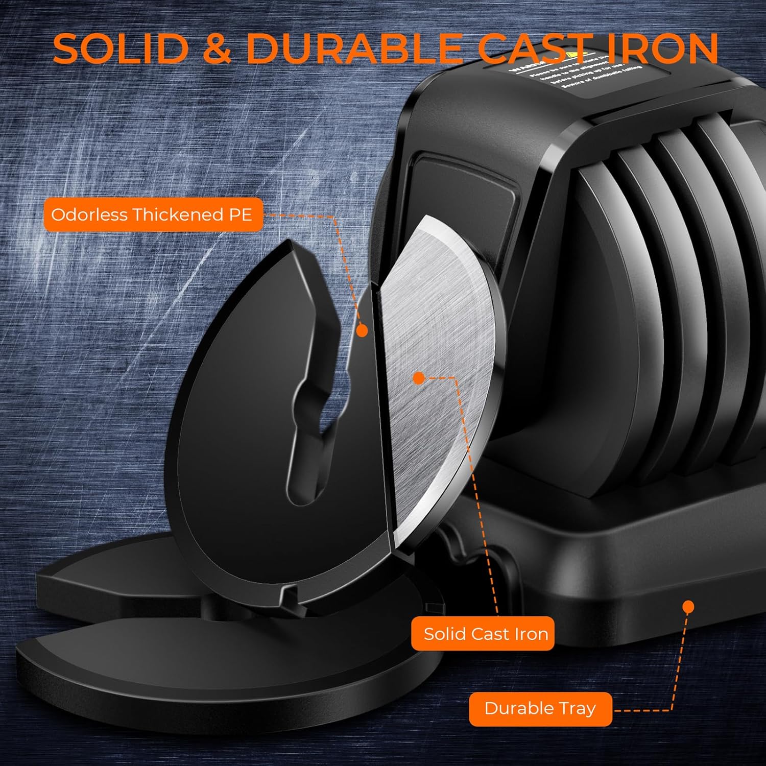 25LBS Adjustable Dumbbell Set of 2 - Bonvork 5 in 1 Weights Dumbbells Set with Anti-Slip Texture Handle for Exercise & Fitness,1 Sec Adjustable Weights with Cast Iron for Full Body Workout Fitness - Image 4