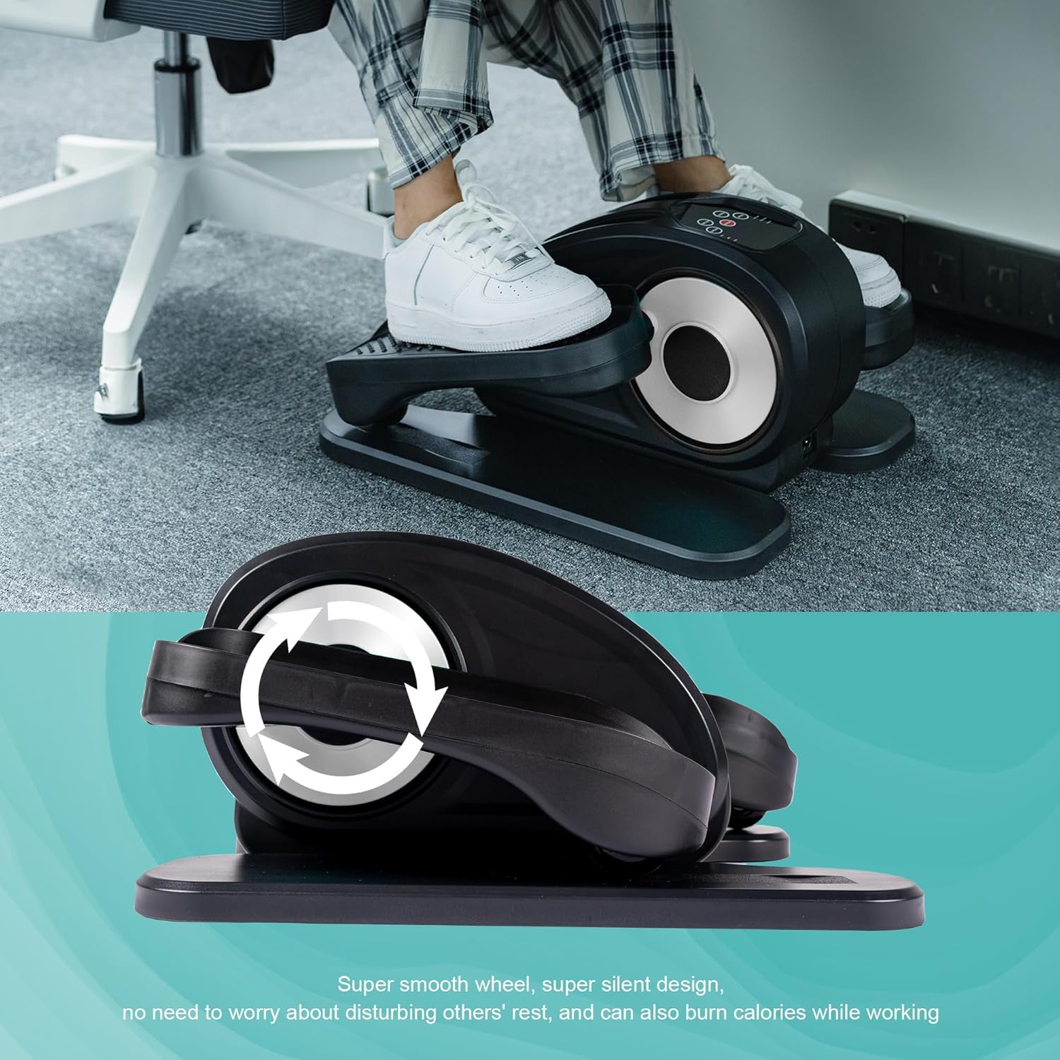 Under Desk Elliptical, Electric Foot Pedal Exerciser, Fully Assembled Seated Elliptical, Compact Portable Elliptical Machine Trainer with Remote Control, Mini Elliptical Leg Exerciser for Home - Image 8