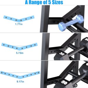 Upgraded V-type 3-Tier Dumbbell Rack, Adjustable Heavy-Duty Metal Weight Rack for Dumbbells, Kettlebells & More, Space-Saving Home Gym Organizer (Dumbbells Not Included)​