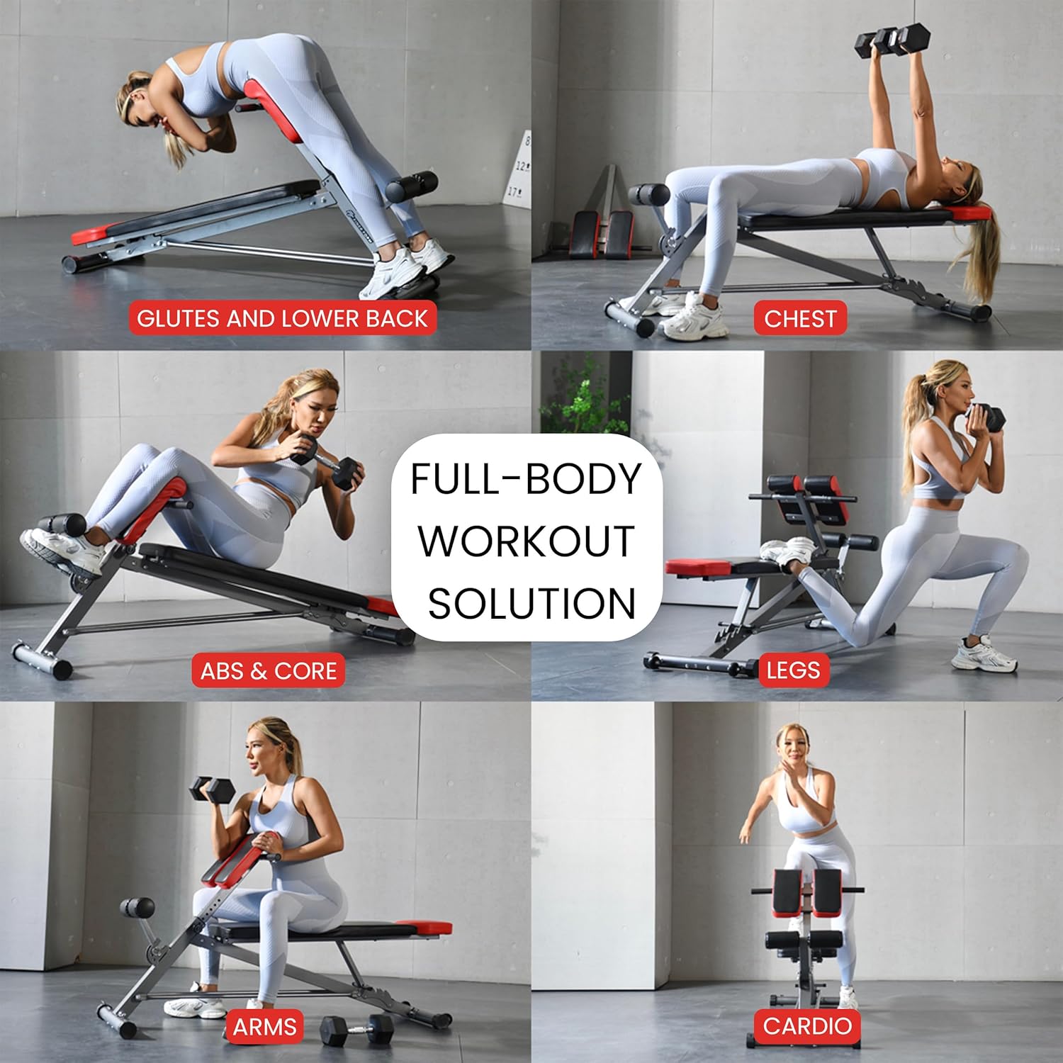 FF Finer Form Multi-Functional Weight Bench for Full All-in-One Body Workout – Adjustable Workout Bench Press for Home Gym, Fitness equipment for Back HyperExtension, Roman Chair Exercise, Sit up - Image 2