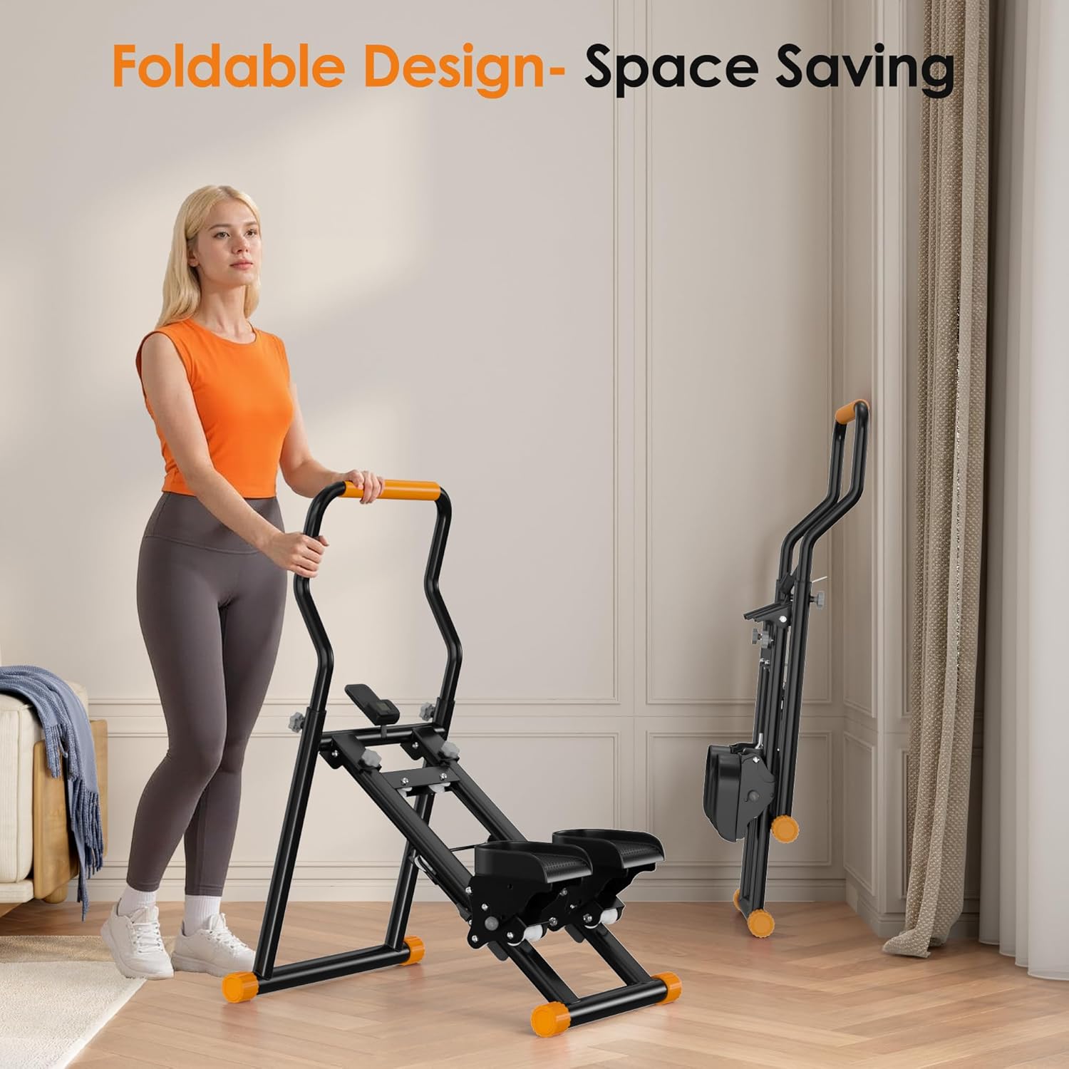 SogesHome Folding Stair Stepper Machine for Home Gym Exercise, Indoor Vertical Stepper Climber Machine with Adjustable Handlebar & Pedals, Full Body Cardio Fitness Workout Equipment - Image 8