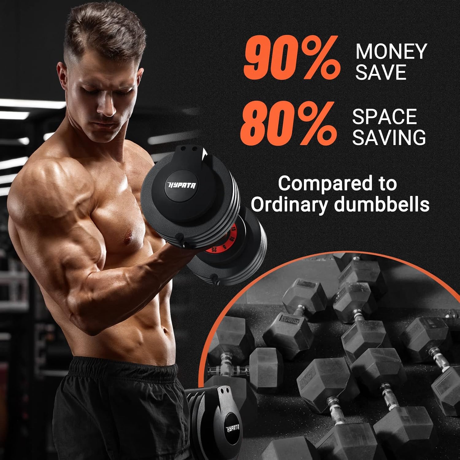 25/55 lbs Pair Adjustable Dumbbell Set, Adjust Dumbbell Weight for Exercises Pair Dumbbells for Men and Women in Home - Image 3