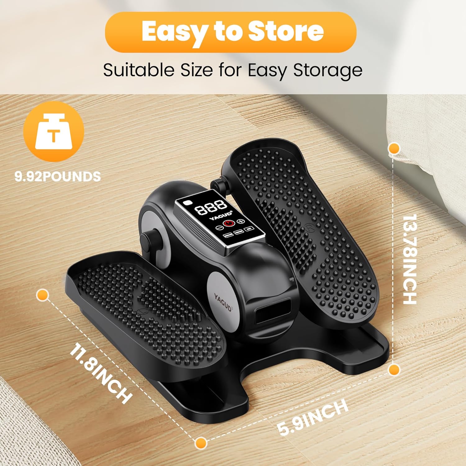 Under Desk Elliptical Machine, Ellipse Leg Exerciser as Seen on TV for Senior with Remote Control, Portable Quiet Electric Seated Pedal and 12 Adjustable Speed, Black - Image 7