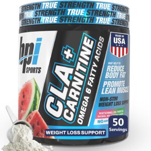 BPI Sports CLA+Carnitine – CLA L Carnitine & Linoleic Acid – L Carnitine Supplement for Weight Loss, Metabolism & Lean Muscle – Caffeine Free – Watermelon Freeze – 50 Servings – 12.34 oz