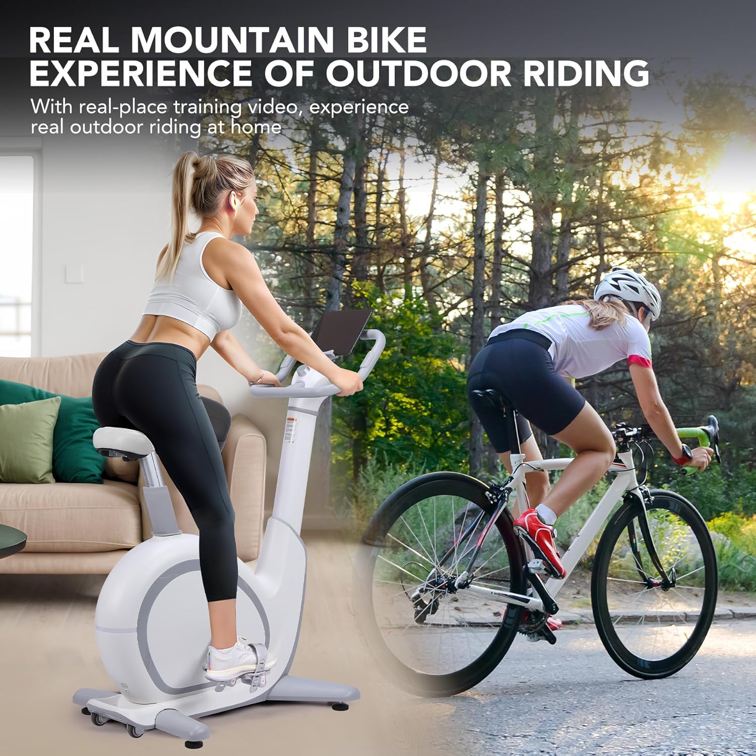 Exercise Bike,Smart Fitness Bike with 36 Levels Magnetic Resistance & 350LBS Weight Capacity,Personalized Training,LED Display & Comfortable Seat Cushion,Smart APP,for Home Gym - Image 5