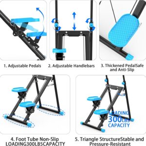 Stair Stepper for Home Gym, Foldable Version Vertical Climber Machine for Full-Body Workout, Full-Body Cardio Workout Equipment with Adjustable Handlebar & Pedals 300LBS Capacity