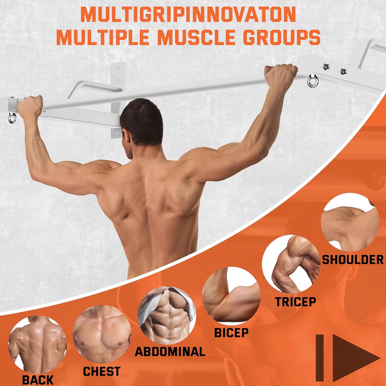 2025 Upgrade Pull Up Bar Wall Mounted - 600 lbs Heavy Duty Strength Training Pull-Up Bars, Ideal Rogue Pull Up Bar for Home and Commercial Gym, Easy Installation Chin Up Bar, Versatile Garage Pullup Bar - Image 7