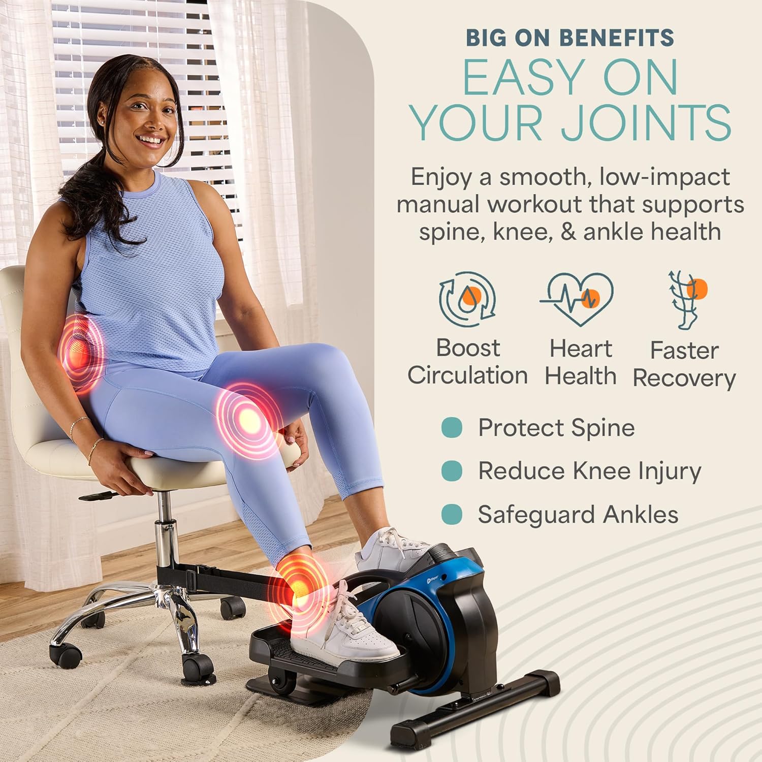 Lifepro Under Desk Elliptical Exercise Machine with or without Red Light, Seated Pedal Exerciser for Seniors & Adults, Quiet Elliptical Machine for Home or Office, Portable Leg Exerciser While Sitting - Image 2