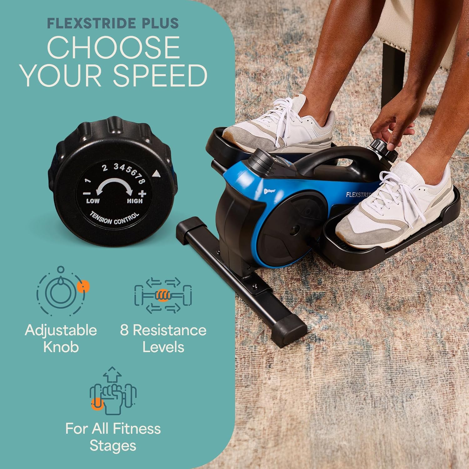 Lifepro Under Desk Elliptical Exercise Machine with or without Red Light, Seated Pedal Exerciser for Seniors & Adults, Quiet Elliptical Machine for Home or Office, Portable Leg Exerciser While Sitting - Image 3
