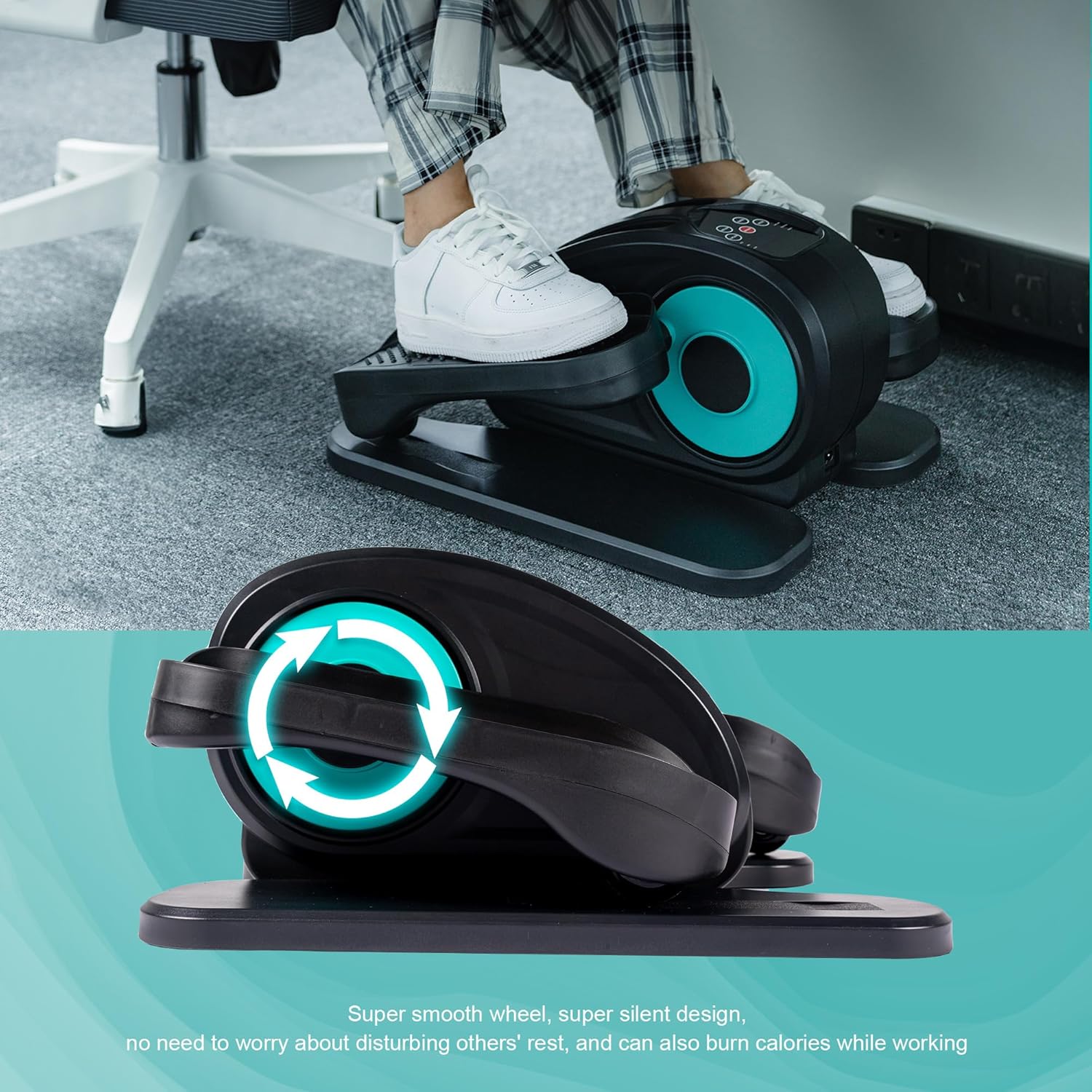 Under Desk Elliptical, Electric Foot Pedal Exerciser, Fully Assembled Seated Elliptical, Compact Portable Elliptical Machine Trainer with Remote Control, Mini Elliptical Leg Exerciser for Home - Image 8