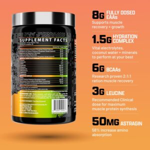 Nutrex Research EAA Hydration | EAAs + BCAA Powder | Muscle Recovery, Strength, Muscle Building, Endurance | 8G Essential Amino Acids + Electrolytes | 30 Servings It’s Mango Time