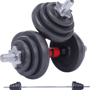 Nice C Adjustable Dumbbells, Barbell Weight Set, Dumbbell Set, Weights Adjustable 22/33/44/66/105 Lbs Home Gym 2 in 1, Anti-Slip Handle, All-Purpose, Office, Fitness