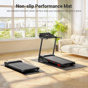 THERUN Home Gym Treadmill Exercise Bike Mat Non-Slip, Workout Mat Thick, Heavy-Duty Floor Mat for Fitness and Yoga, 2 Size Options