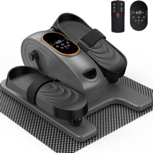 Mini Under Desk Elliptical Low Impact Electric Leg Exerciser As Seen on TV for Seniors with 15 Adjustable Speed Quiet & Portable for Home and Office with Non-Slip Mat & Foot Straps