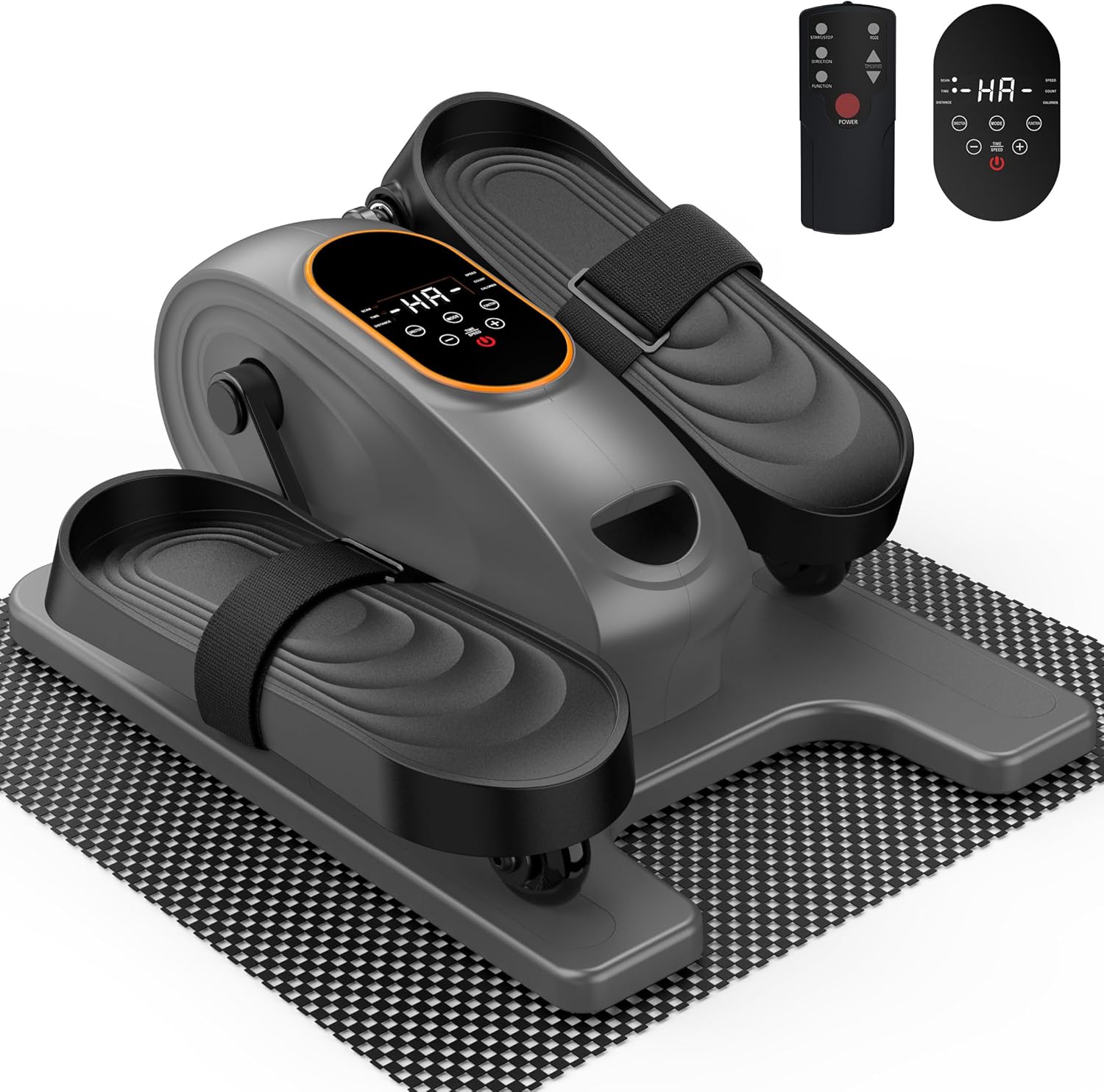 Mini Under Desk Elliptical Low Impact Electric Leg Exerciser As Seen on TV for Seniors with 15 Adjustable Speed Quiet & Portable for Home and Office with Non-Slip Mat & Foot Straps
