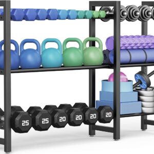 Dumbbell Rack Adjustable Weight Rack For Home Gym Dumbbells Kettlebell (Rack Only)