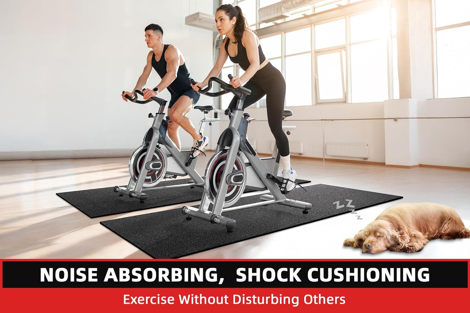 Treadmill Mat, 7'x3'/6'x3'/6'x2.5'/5.6'x2'/4'x2', 6mm Thick Exercise Equipment Gym Mat for Hardwood FloorCarpet, Compatible with Peloton Bike, Indoor Spin Bike, Elliptical - Image 4