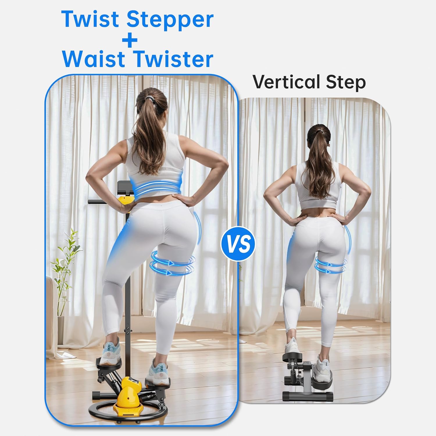 Twist Stepper Machine with Adjustable Handlebar, Added Waist Twisting Function, Quiet Stair Stepper for Exercise at Home, Mini Stepper Machine with 300 LBS Capacity, Fitness Stepper with LCD Monitor - Image 7