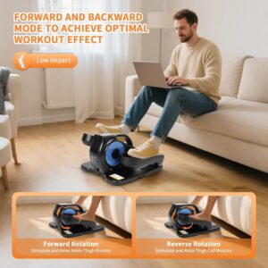 2025 Under Desk Elliptical – Quiet Electric Pedal Exerciser for Seniors/Adults, Portable w/Remote & Non-Slip Mat, Low Impact Leg Exercise for Home/Office While Sitting