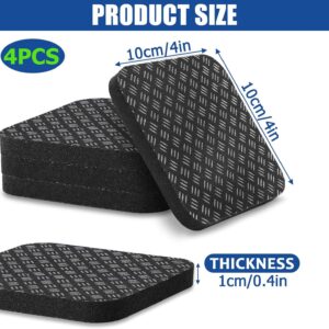 TOBWOLF 4PCS Anti-Slip Treadmill Mats, 10MM Thick High Density Walking Pad Mat, 4″ X 4″ Anti Vibration Walking Pad Mats, Thick Rubber Mat for Stationery Bike, Rowing Machine, Home Gym Station