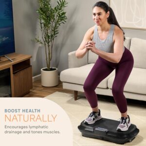 Lifepro Waver Vibration Plate Exercise Machine for Lymphatic Drainage, Muscle Activation, Full-Body Workout Vibrating Platform with Loop Bands, Fitness Equipment for Strength Toning & Fat Loss