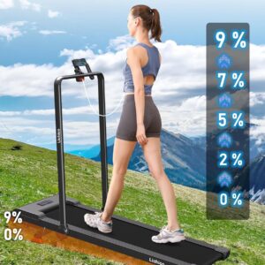 Lichico Walking Pad Under Desk Treadmill，Portable Small Treadmills for Home and Office，Super Quiet Brushless Motorized Walking Jogging Running Machine with Remote Control