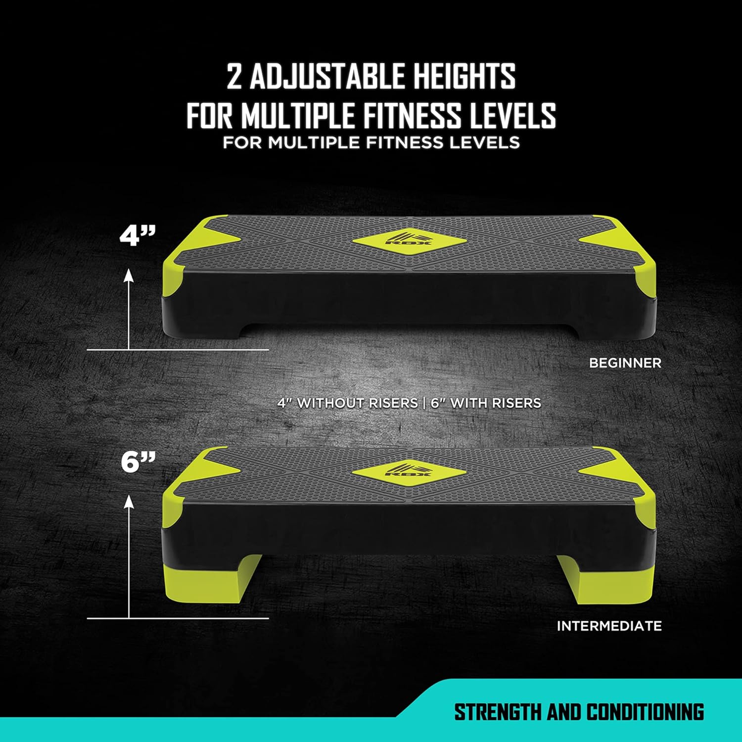 RBX Aerobic Step Platform with Non-Slip Textured Surface -2-Level Adjustable Steppers for Exercise, Compact, Lightweight, Easy-to-Store Exercise Step & Fitness Step Bench - Image 4