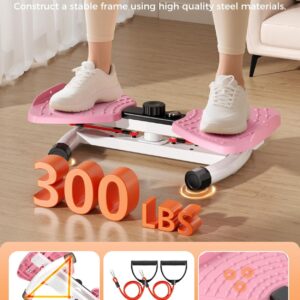 RENRUI Waist Twister Machine Exercise Fitness Tool, Ab Twister Board with the Smart LED Digital Monitor, 300lbS Capacity & 20dB Ultra-Quiet, Anti-Slip Home Gym Workout Equipment for Women Belly Fat