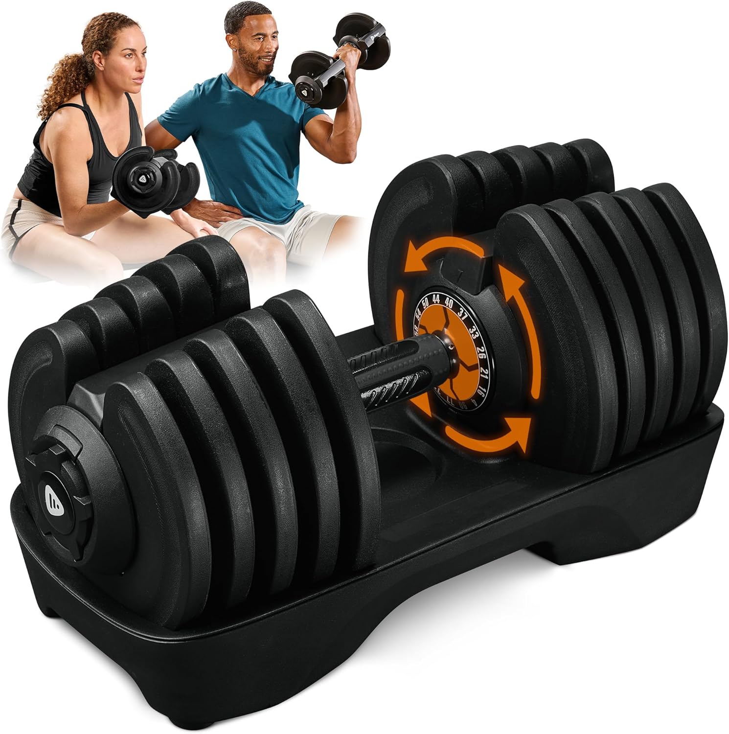 Lifepro Adjustable Dumbbells – 25lb Pair or 90lb Single, Quick-Select Hand Weights for Men/Women – Space Saving Exercise Fitness Dumbbells for Home Gym Strength & Weight Training