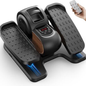 Under Desk Elliptical Exercise Machine, Electric Elliptical for Seniors with 10 Level Adjustable Resistance & Speeds, Quiet Portable Elliptical Machine with Remote for Home Office