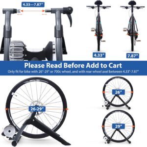 Sportneer Bike Trainer – Fluid Indoor Bike Trainer Stand for 26-28″ & 700C Wheels – Riding Cycling Exercise Stationary Bicycle Stands Trainer with Quick Release Lever & Front Wheel Riser Block